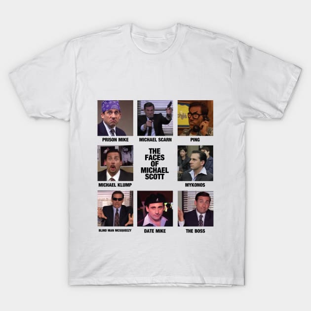 The Faces Of Michael Scott - The Office T-Shirt by FalconArt